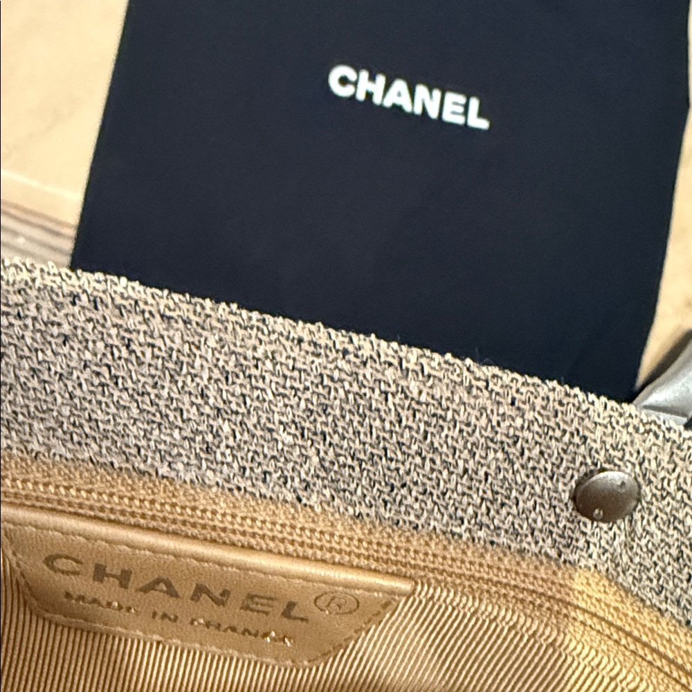 CHANEL Taupe Mini Tote with Brushed Silver Handles - Picture 14 of 14
